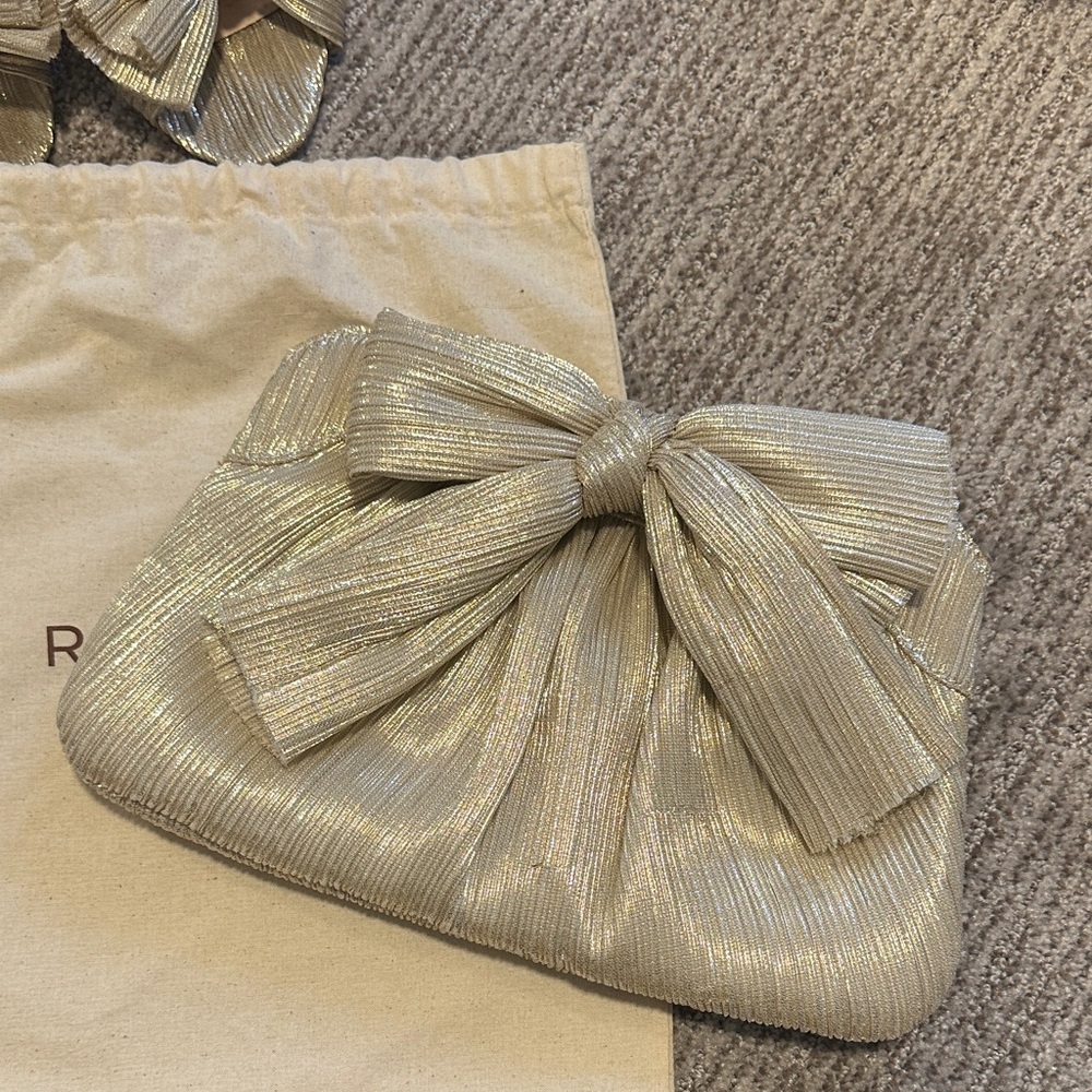 loeffler Randall Rayne Gold Bow Clutch